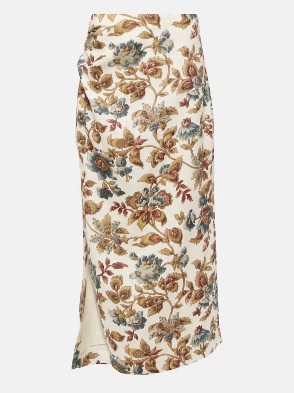 SIR the label Cream Floral Pencil Midi Skirt